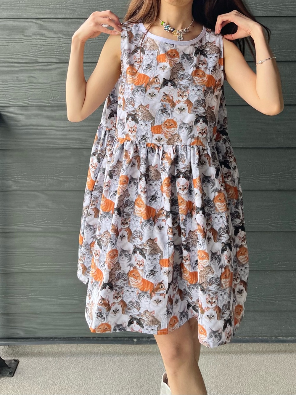 Handmade Kitten Cats Sleeveless Dress | Limited Edition Joann Fabric | SKU 07141